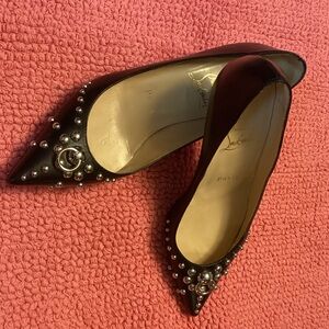 Christian Louboutin Black Heels with Silver Accents